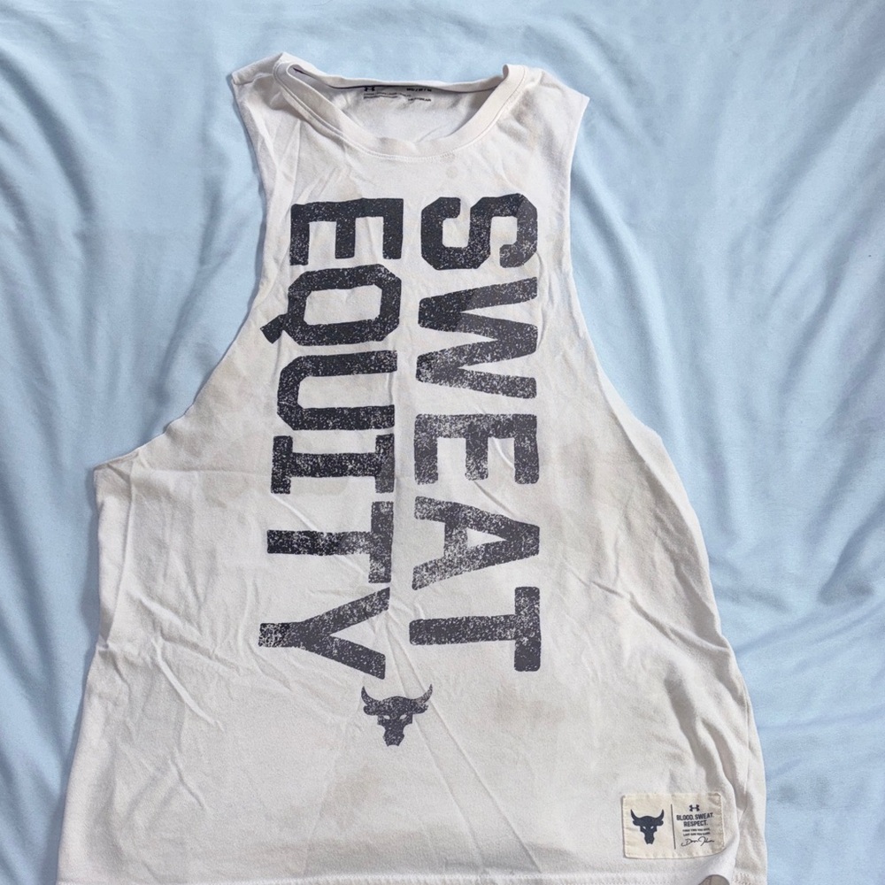 Under Armour White Graphic Tank Top (read description)